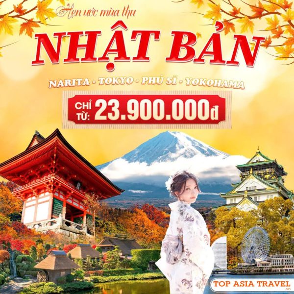 Tour Nhật Bản: Narita - Tokyo - Phú Sĩ - Yokohama (No shop) 5N4D